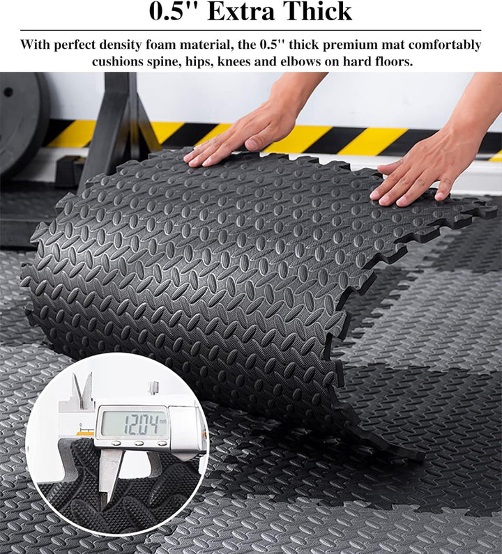 Premium Puzzle Fitness Mat – EVA Interlocking Foam Floor Tiles – Non-Slip, Durable, Waterproof – Protective Sports Flooring for Home Gym, Yoga, Kids Play Area – Easy Assembly & Customizable
