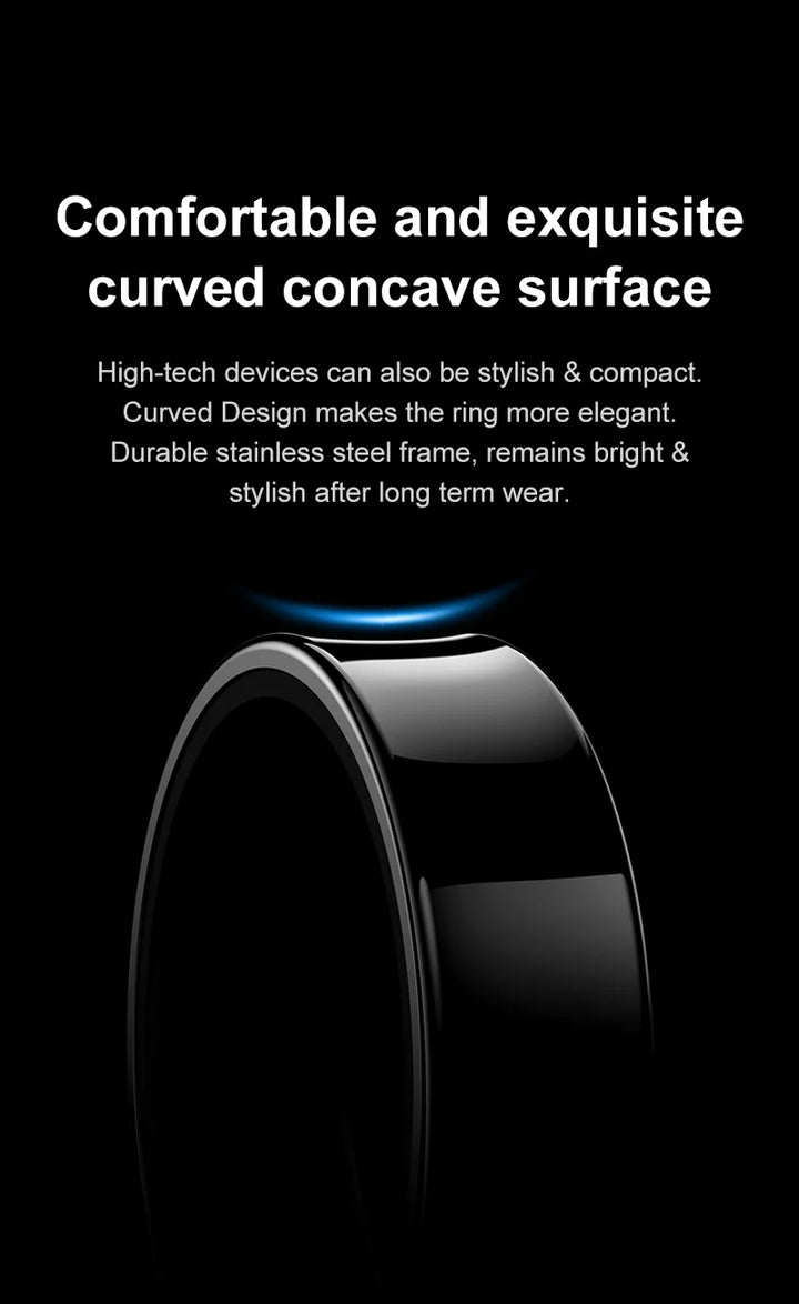 Premium R09 Smart Ring – Heart Rate Blood Oxygen and Skin Temperature Monitor with Charging Case 5ATM Waterproof