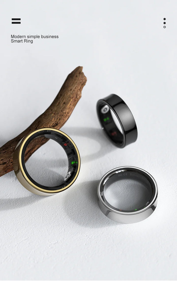 Premium R09 Smart Ring – Heart Rate Blood Oxygen and Skin Temperature Monitor with Charging Case 5ATM Waterproof