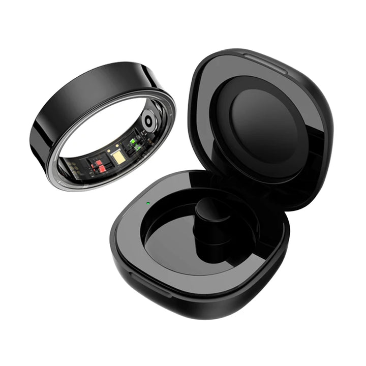 Premium R09 Smart Ring – Heart Rate Blood Oxygen and Skin Temperature Monitor with Charging Case 5ATM Waterproof
