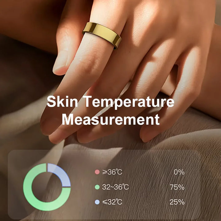 Premium R09 Smart Ring – Heart Rate Blood Oxygen and Skin Temperature Monitor with Charging Case 5ATM Waterproof