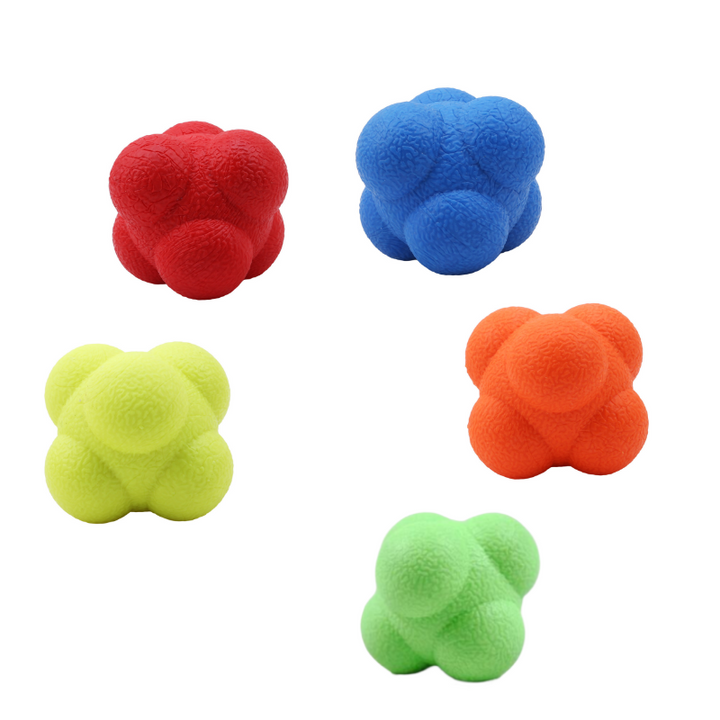 Premium Reaction Training Ball for Speed & Agility – Hexagonal Silicone Reflex Ball for Coordination & Sports Fitness Training – Solo & Partner Drills for Kids & Adults (5.5cm)