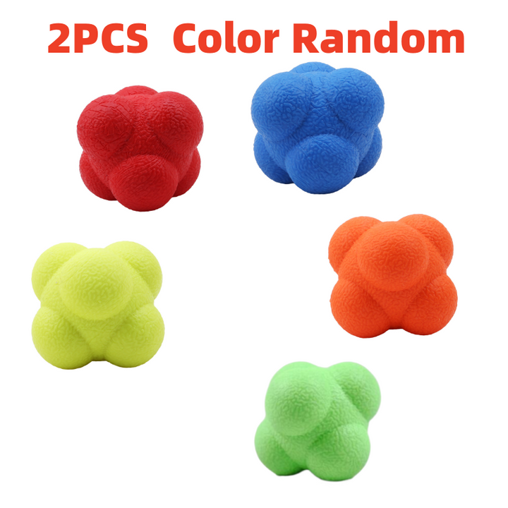 Premium Reaction Training Ball for Speed & Agility – Hexagonal Silicone Reflex Ball for Coordination & Sports Fitness Training – Solo & Partner Drills for Kids & Adults (5.5cm)