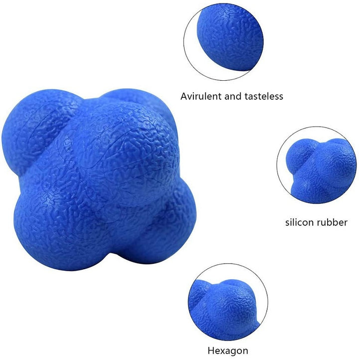 Premium Reaction Training Ball for Speed & Agility – Hexagonal Silicone Reflex Ball for Coordination & Sports Fitness Training – Solo & Partner Drills for Kids & Adults (5.5cm)