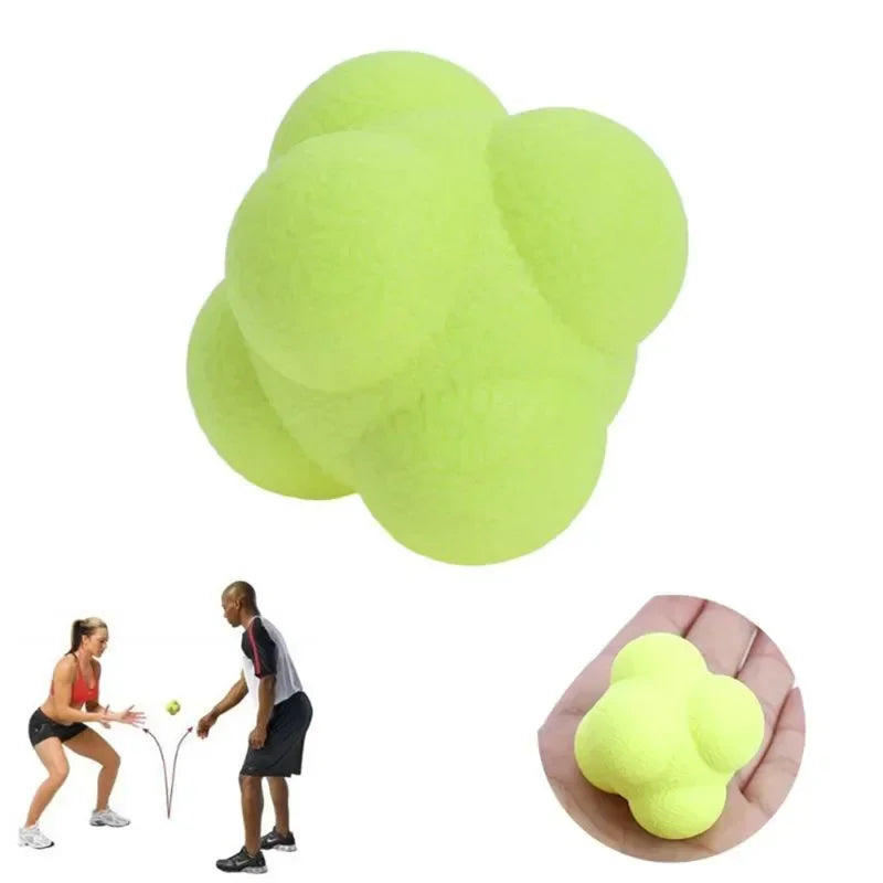 Premium Reaction Training Ball for Speed & Agility – Hexagonal Silicone Reflex Ball for Coordination & Sports Fitness Training – Solo & Partner Drills for Kids & Adults (5.5cm)