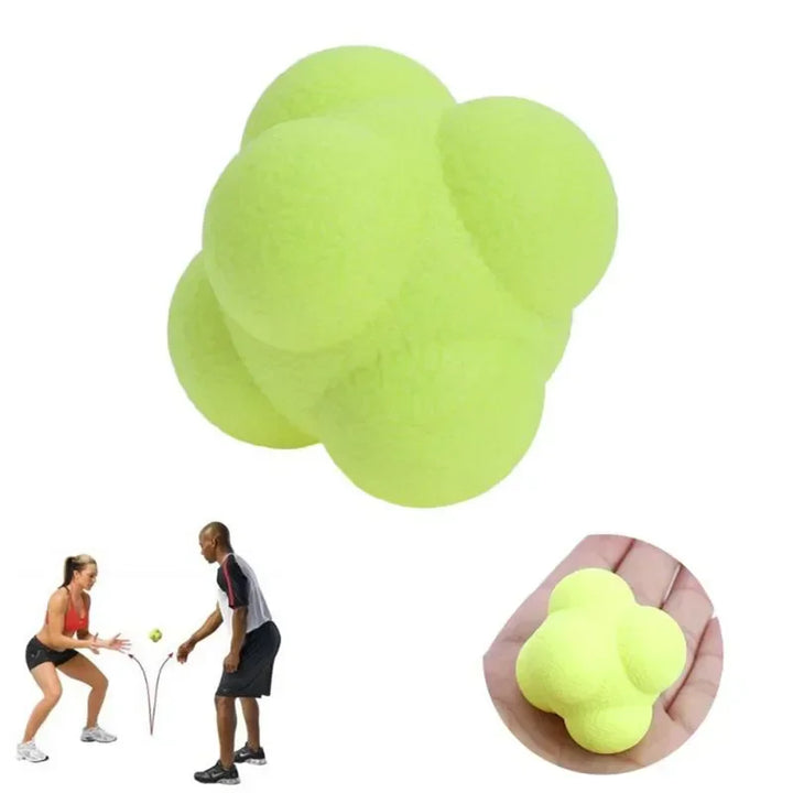 Premium Reaction Training Ball for Speed & Agility – Hexagonal Silicone Reflex Ball for Coordination & Sports Fitness Training – Solo & Partner Drills for Kids & Adults (5.5cm)