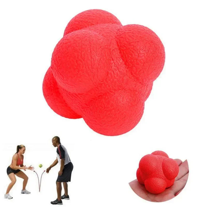 Premium Reaction Training Ball for Speed & Agility – Hexagonal Silicone Reflex Ball for Coordination & Sports Fitness Training – Solo & Partner Drills for Kids & Adults (5.5cm)