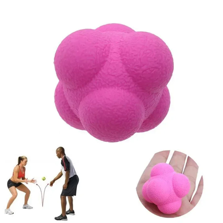 Premium Reaction Training Ball for Speed & Agility – Hexagonal Silicone Reflex Ball for Coordination & Sports Fitness Training – Solo & Partner Drills for Kids & Adults (5.5cm)