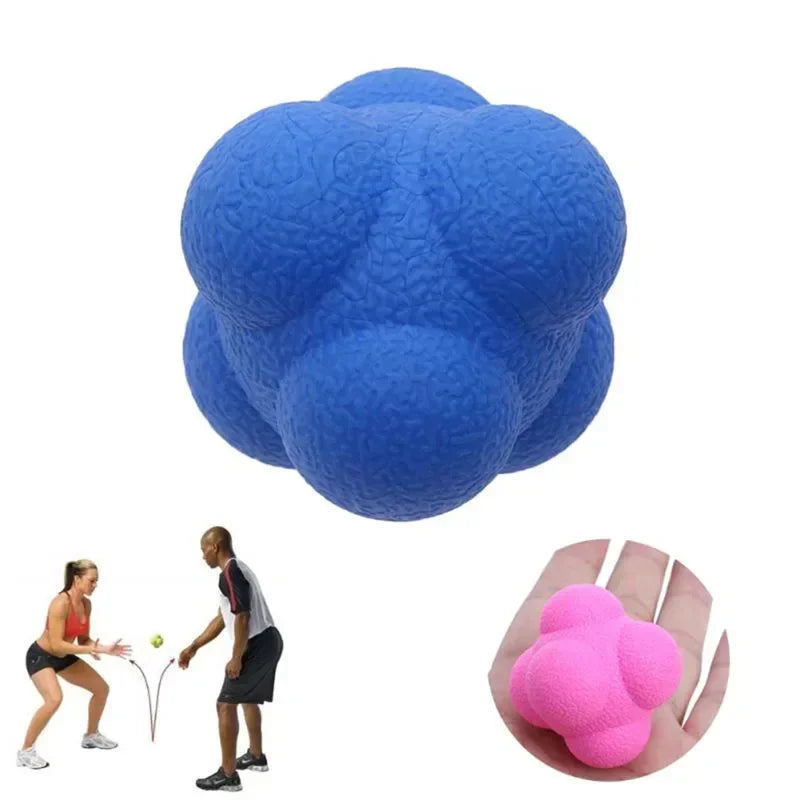 Premium Reaction Training Ball for Speed & Agility – Hexagonal Silicone Reflex Ball for Coordination & Sports Fitness Training – Solo & Partner Drills for Kids & Adults (5.5cm)