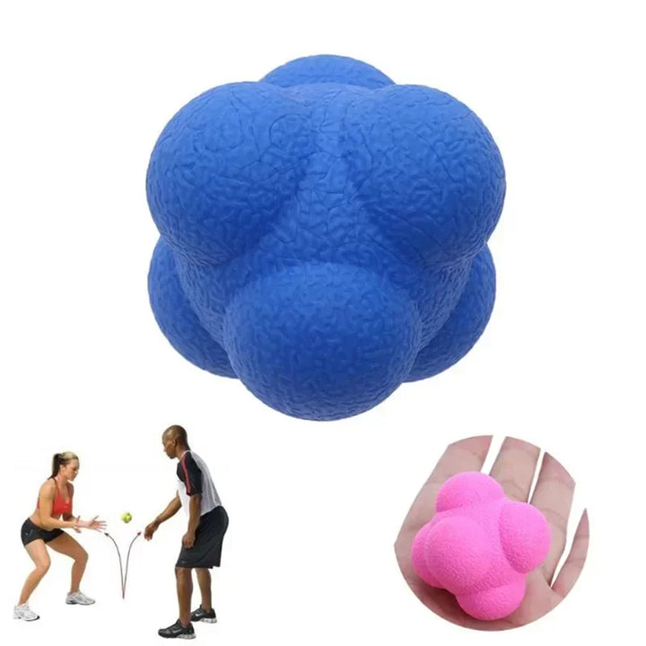 Premium Reaction Training Ball for Speed & Agility – Hexagonal Silicone Reflex Ball for Coordination & Sports Fitness Training – Solo & Partner Drills for Kids & Adults (5.5cm)
