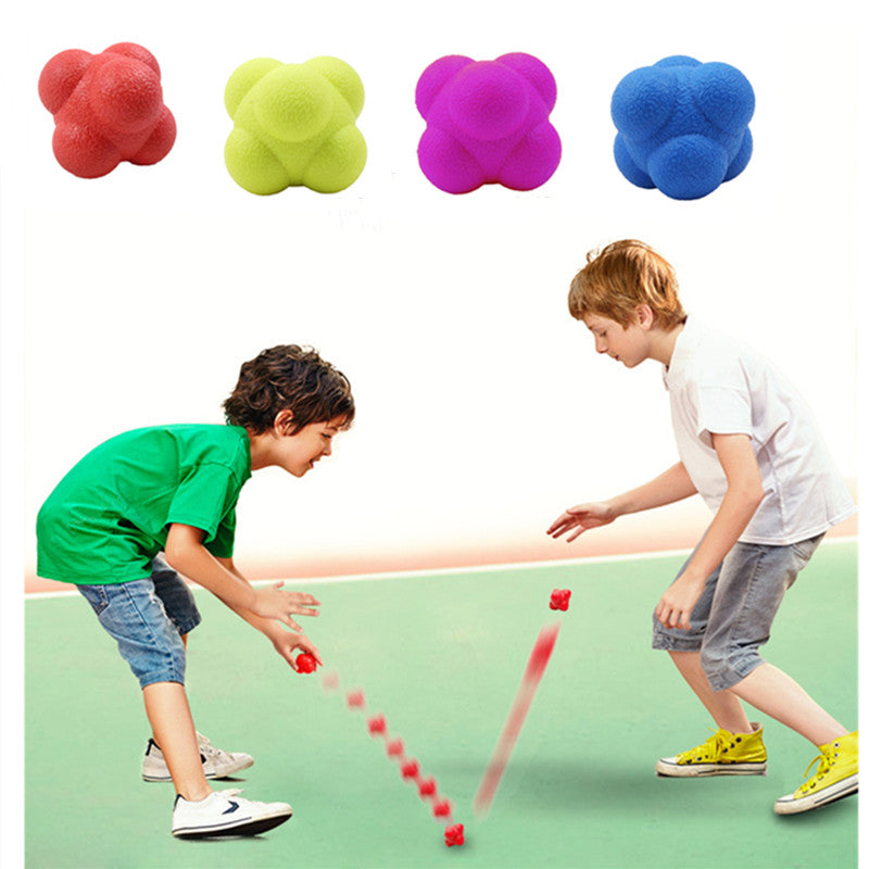 Premium Reaction Training Ball for Speed & Agility – Hexagonal Silicone Reflex Ball for Coordination & Sports Fitness Training – Solo & Partner Drills for Kids & Adults (5.5cm)