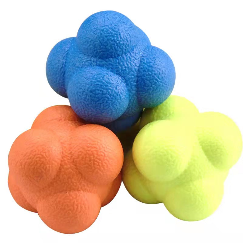 Premium Reaction Training Ball for Speed & Agility – Hexagonal Silicone Reflex Ball for Coordination & Sports Fitness Training – Solo & Partner Drills for Kids & Adults (5.5cm)