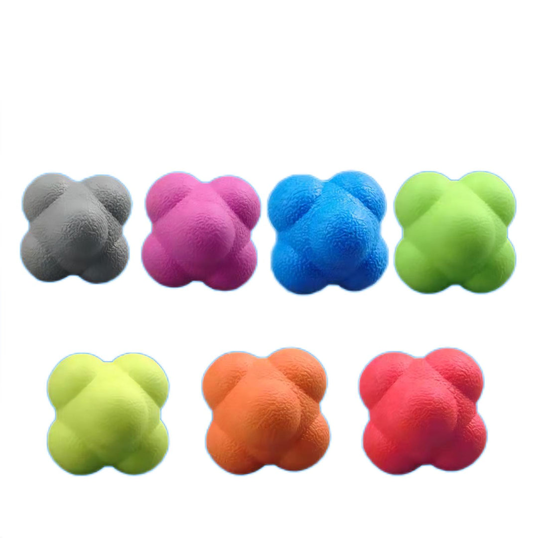 Premium Reaction Training Ball for Speed & Agility – Hexagonal Silicone Reflex Ball for Coordination & Sports Fitness Training – Solo & Partner Drills for Kids & Adults (5.5cm)