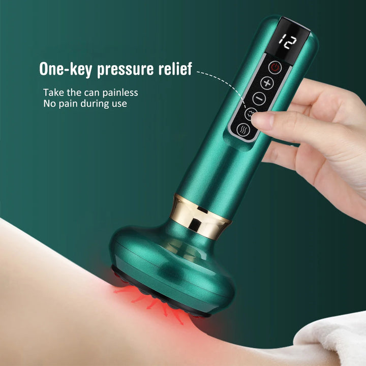 Premium Rechargeable Vacuum Massage Cup – Smart Suction Massage Device with Warm Compress Function, Portable Body Massage Tool