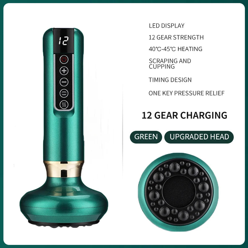 Premium Rechargeable Vacuum Massage Cup – Smart Suction Massage Device with Warm Compress Function, Portable Body Massage Tool