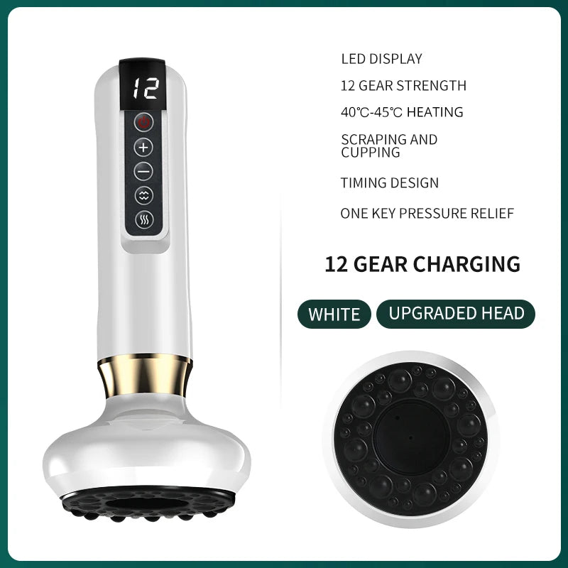 Premium Rechargeable Vacuum Massage Cup – Smart Suction Massage Device with Warm Compress Function, Portable Body Massage Tool