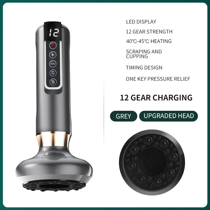 Premium Rechargeable Vacuum Massage Cup – Smart Suction Massage Device with Warm Compress Function, Portable Body Massage Tool