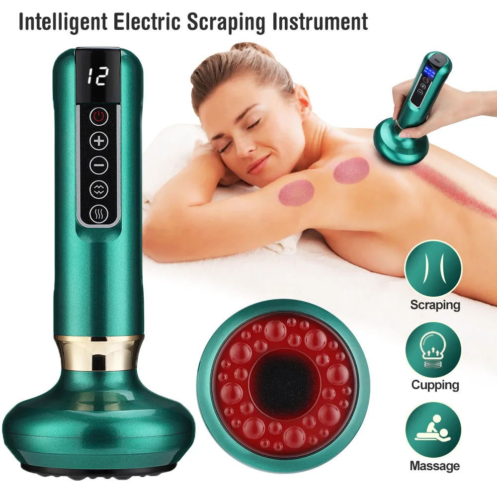 Premium Rechargeable Vacuum Massage Cup – Smart Suction Massage Device with Warm Compress Function, Portable Body Massage Tool