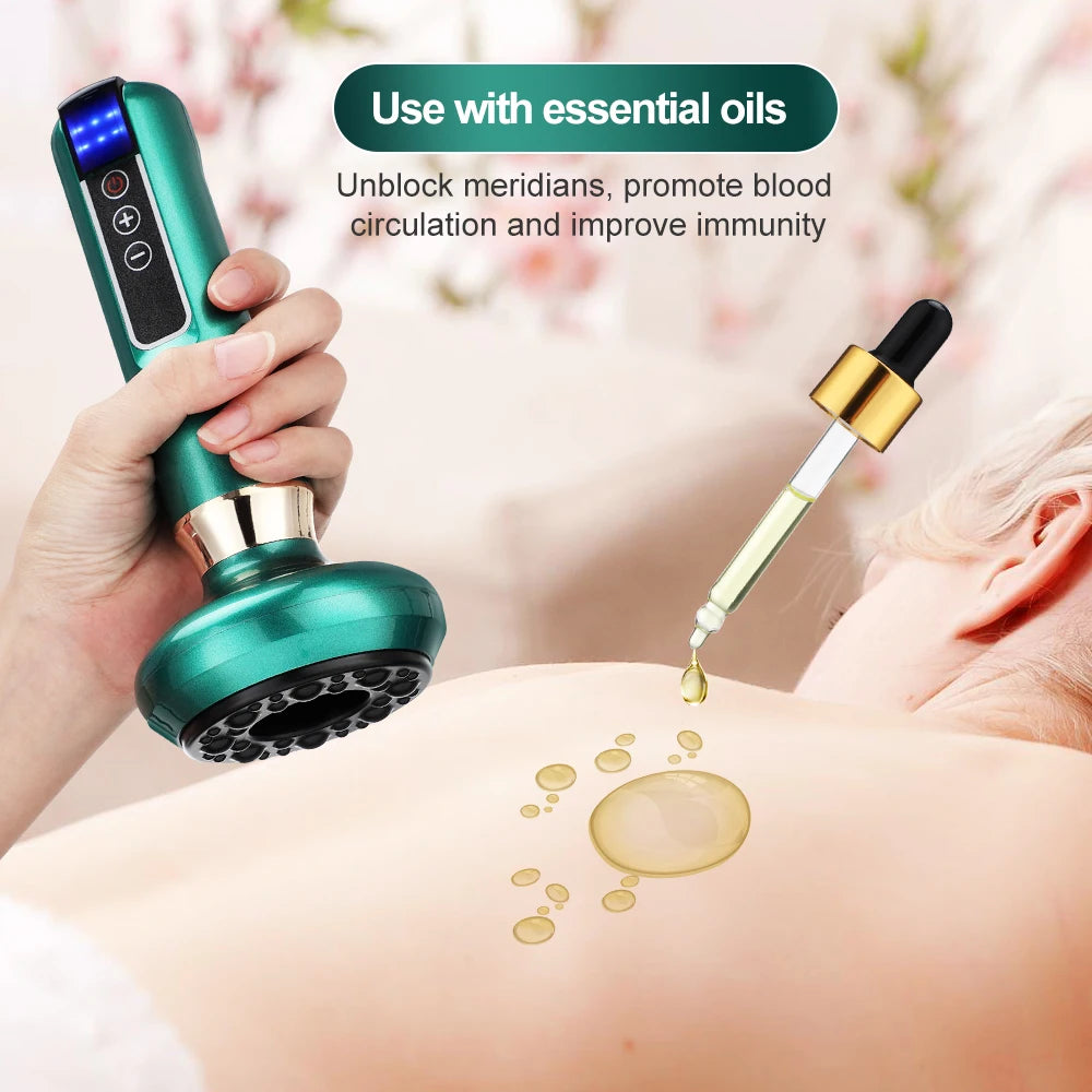 Premium Rechargeable Vacuum Massage Cup – Smart Suction Massage Device with Warm Compress Function, Portable Body Massage Tool