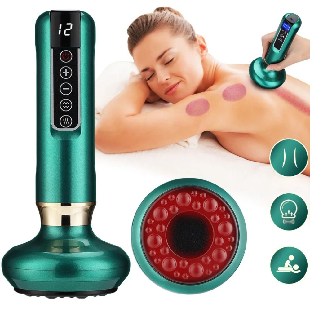 Premium Rechargeable Vacuum Massage Cup – Smart Suction Massage Device with Warm Compress Function, Portable Body Massage Tool