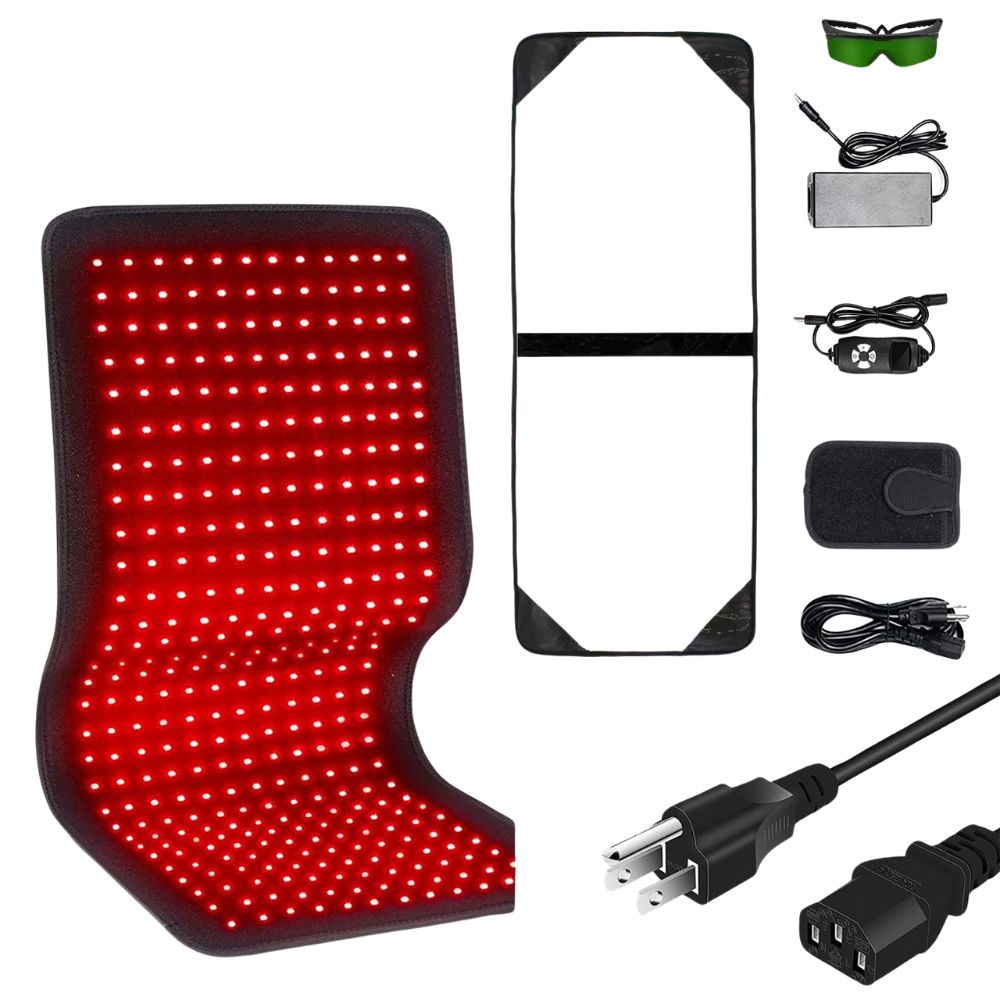 Premium Red & Infrared Therapy Belt - Wearable LED Beauty Device for Pain Relief, Body Slimming, and Skin Health - 660nm & 850nm Wavelengths, 80x30cm, 360 LEDs, Adjustable, Portable