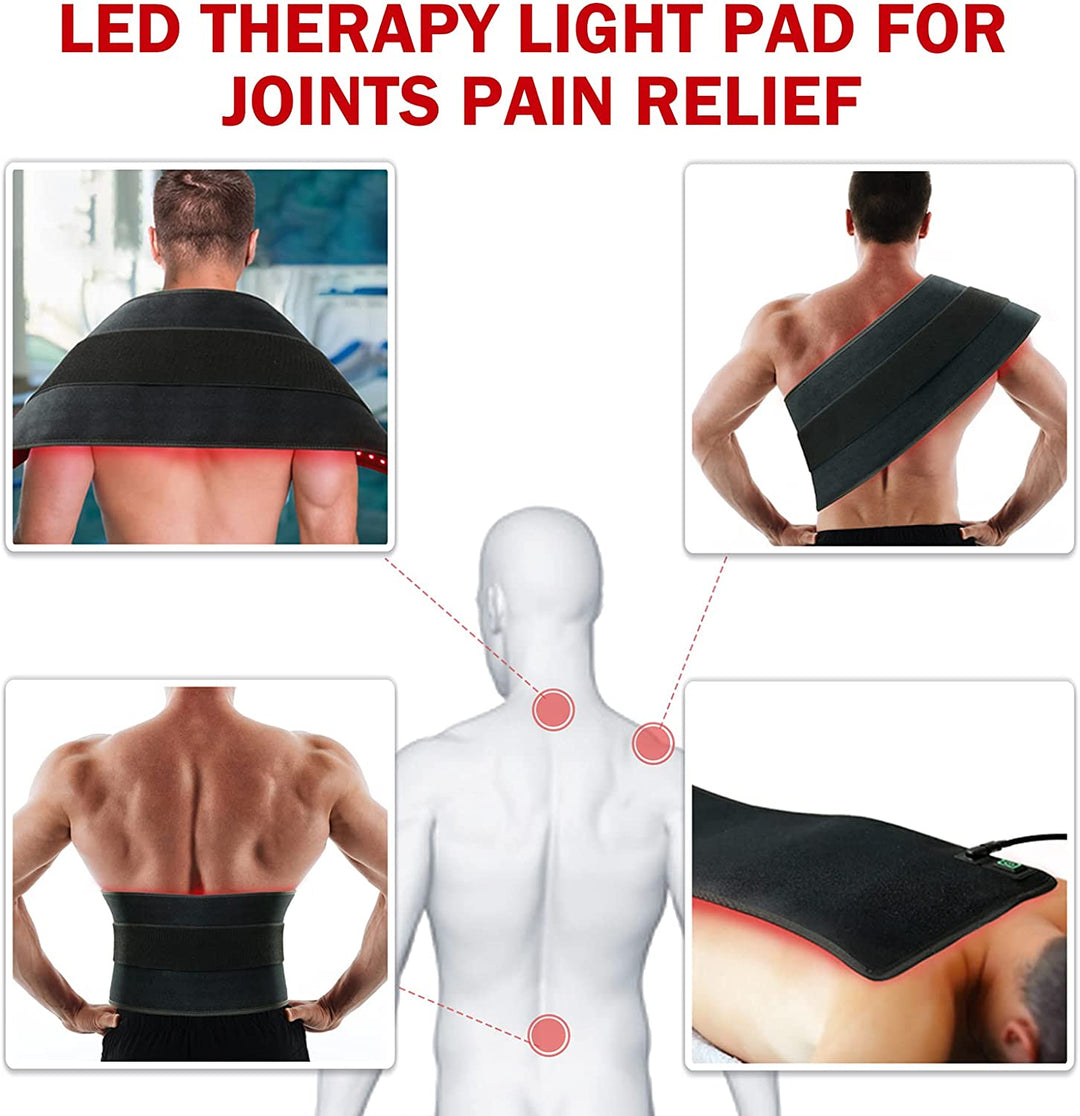 Premium Red & Infrared Therapy Belt for Body Pain Relief & Slimming – 660nm/850nm Large LED Heating Pad with 360 LEDs, Wearable Wrap for Muscle Recovery, Joint Health, and Skin Rejuvenation