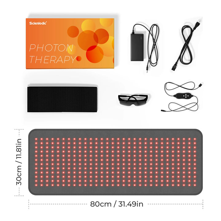 Premium Red & Infrared Therapy Belt for Body Pain Relief & Slimming – 660nm/850nm Large LED Heating Pad with 360 LEDs, Wearable Wrap for Muscle Recovery, Joint Health, and Skin Rejuvenation