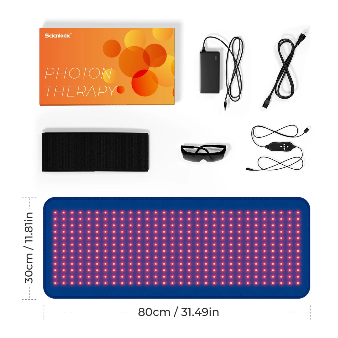 Premium Red & Infrared Therapy Belt for Body Pain Relief & Slimming – 660nm/850nm Large LED Heating Pad with 360 LEDs, Wearable Wrap for Muscle Recovery, Joint Health, and Skin Rejuvenation