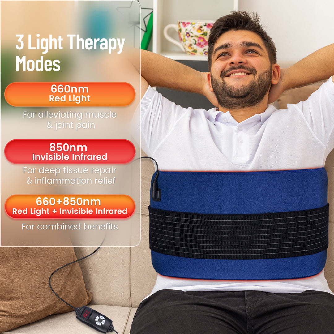 Premium Red & Infrared Therapy Belt for Body Pain Relief & Slimming – 660nm/850nm Large LED Heating Pad with 360 LEDs, Wearable Wrap for Muscle Recovery, Joint Health, and Skin Rejuvenation
