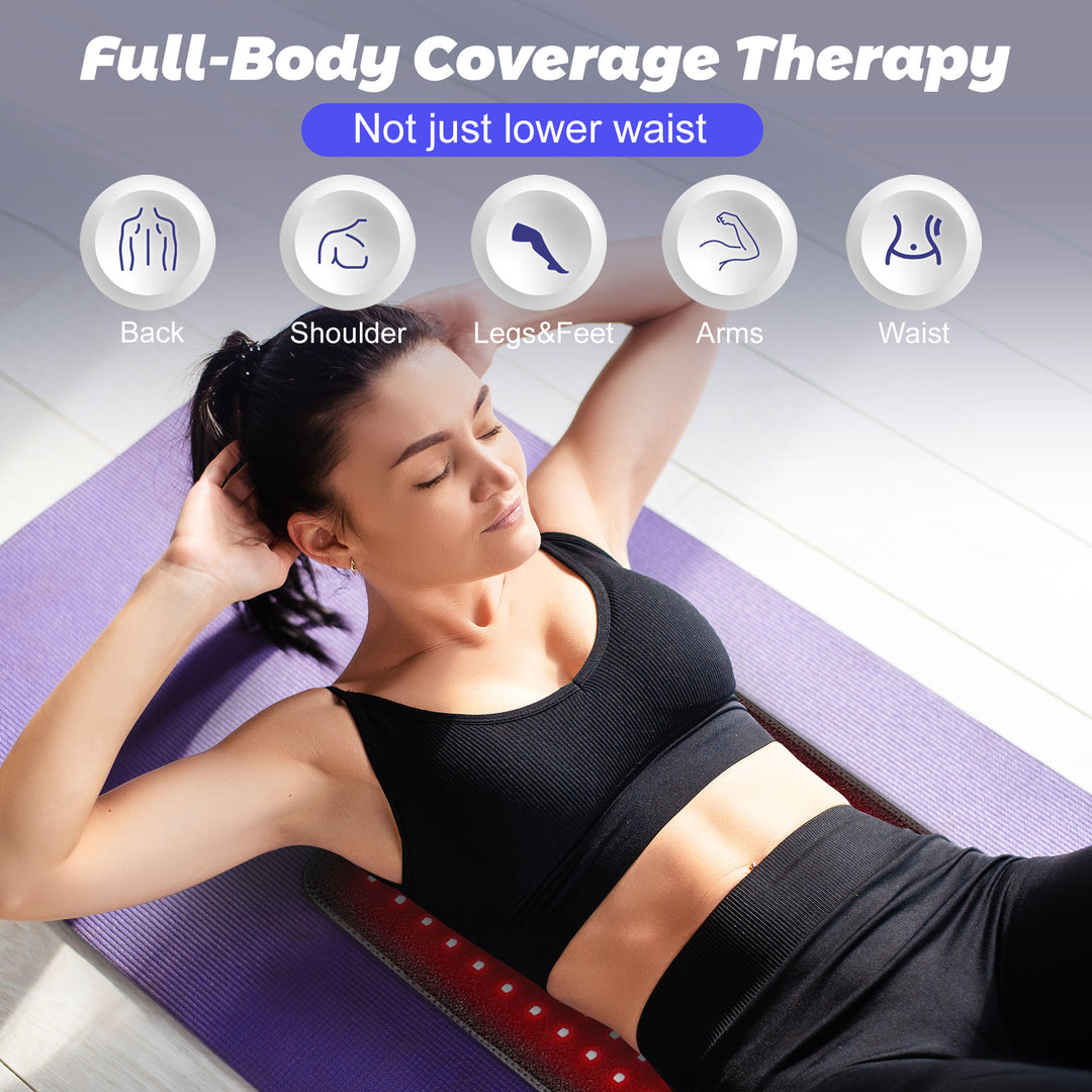 Premium Red & Infrared Therapy Belt for Body Pain Relief & Slimming – 660nm/850nm Large LED Heating Pad with 360 LEDs, Wearable Wrap for Muscle Recovery, Joint Health, and Skin Rejuvenation
