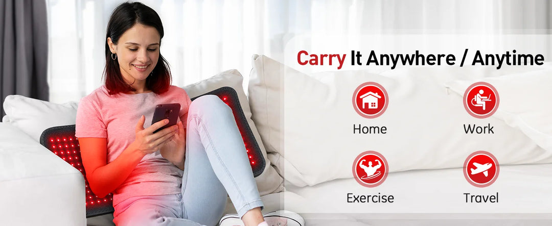 Premium Red Light Therapy Heating Pad – 660nm and 850nm Infrared LED Mat for Back Waist and Body Relaxation