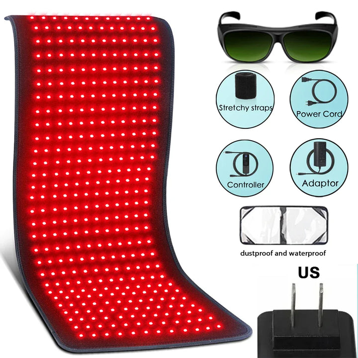 Premium Red Light Therapy Heating Pad – 660nm and 850nm Infrared LED Mat for Back Waist and Body Relaxation