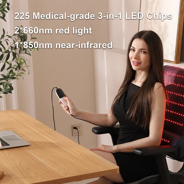 Premium Red Light Therapy Mat – 660nm and 850nm LED Far Infrared Heat Massage Pad with 3D Neck Support