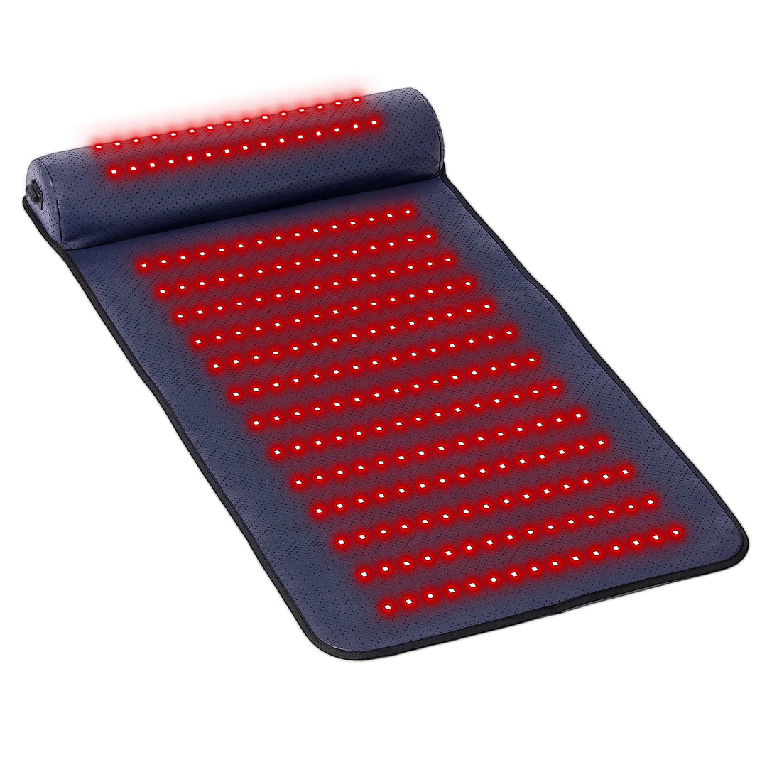 Premium Red Light Therapy Mat – 660nm and 850nm LED Far Infrared Heat Massage Pad with 3D Neck Support