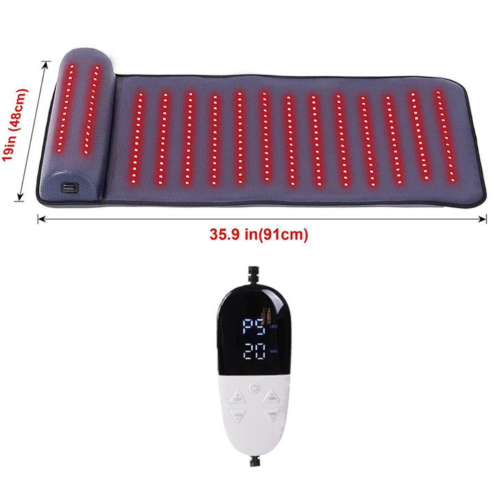 Premium Red Light Therapy Mat with Neck Support – 660nm and 850nm Infrared Full Body LED Pad for Home Spa Use