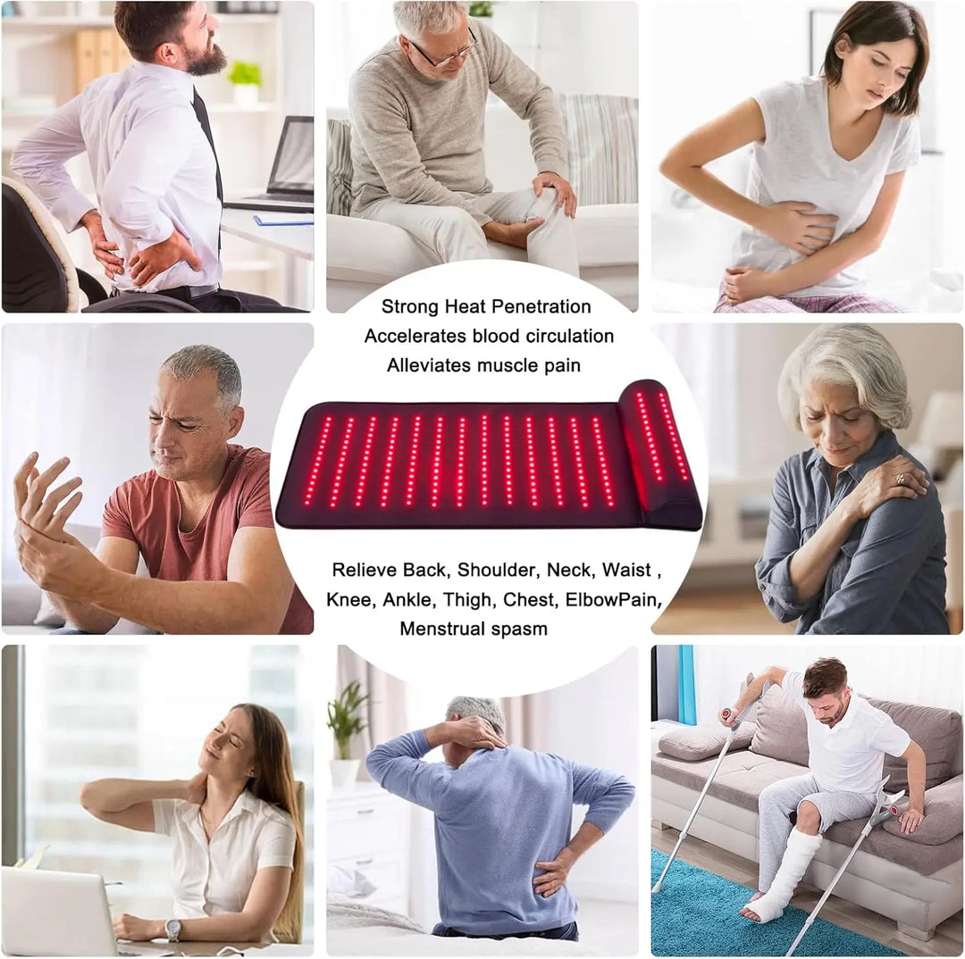 Premium Red Light Therapy Mat with Neck Support – 660nm and 850nm Infrared Full Body LED Pad for Home Spa Use