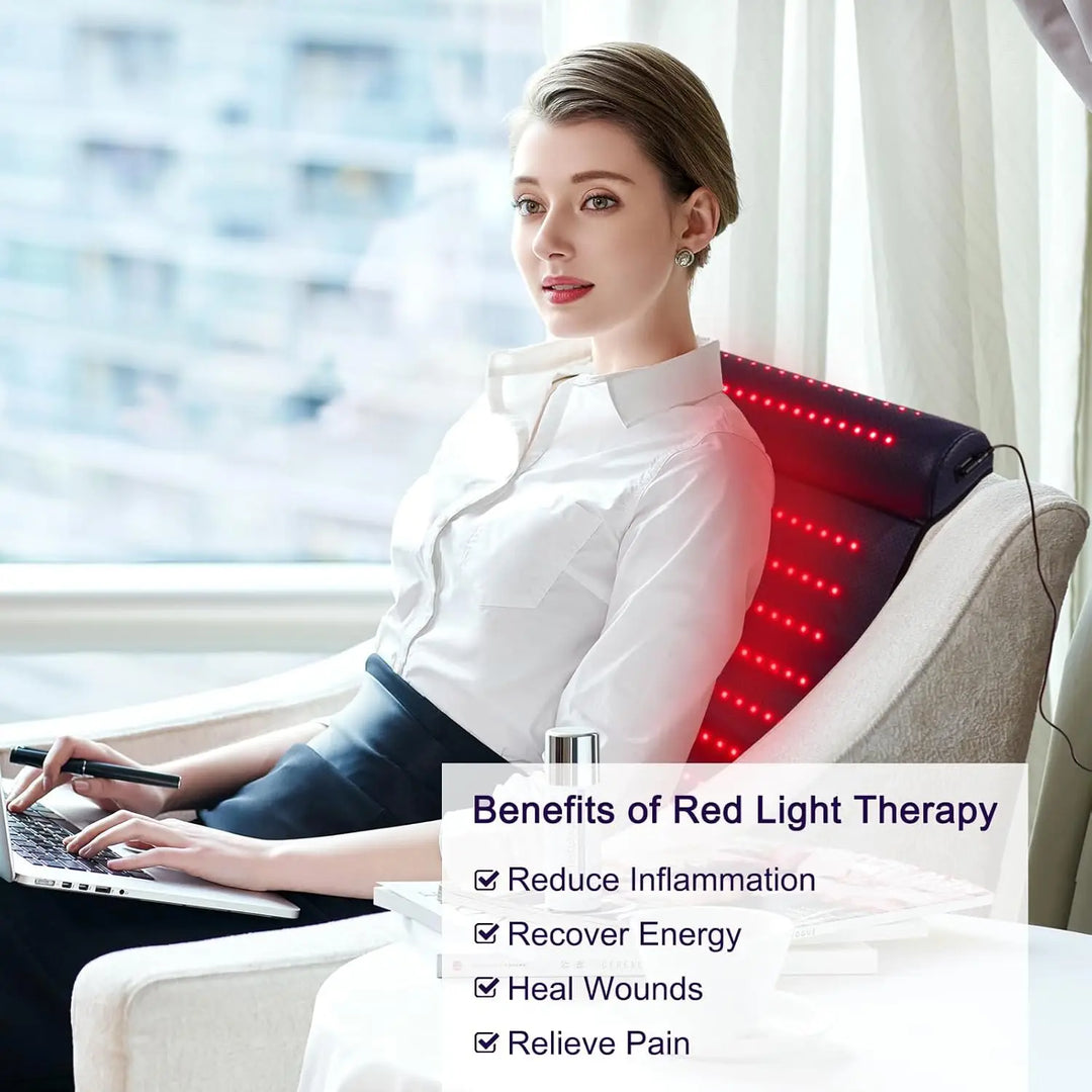 Premium Red Light Therapy Mat with Neck Support – 660nm and 850nm Infrared Full Body LED Pad for Home Spa Use