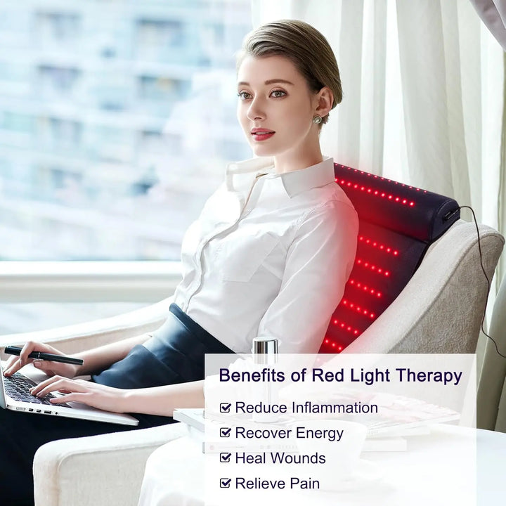 Premium Red Light Therapy Mat with Neck Support – 660nm and 850nm Infrared Full Body LED Pad for Home Spa Use