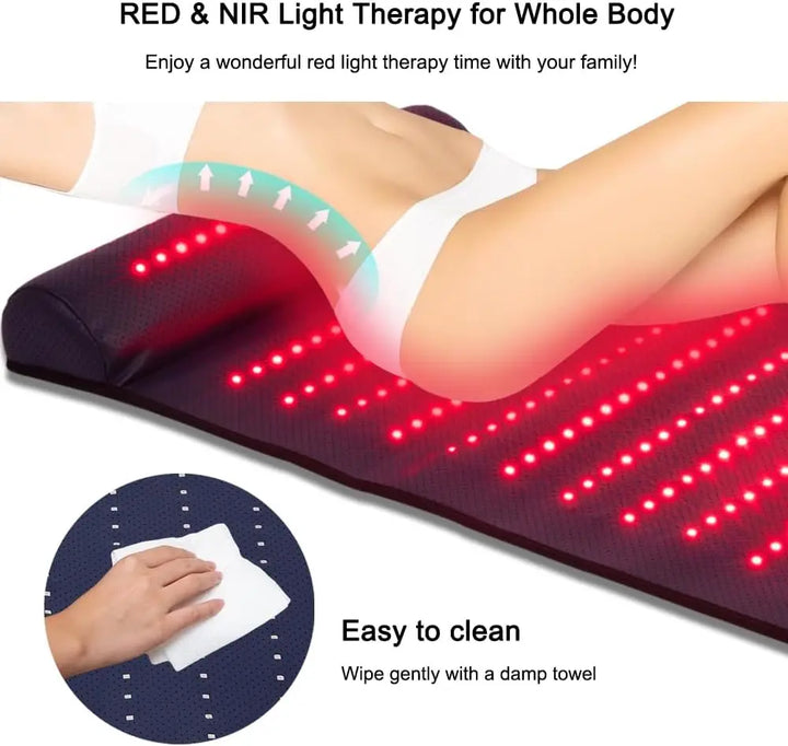 Premium Red Light Therapy Mat with Neck Support – 660nm and 850nm Infrared Full Body LED Pad for Home Spa Use