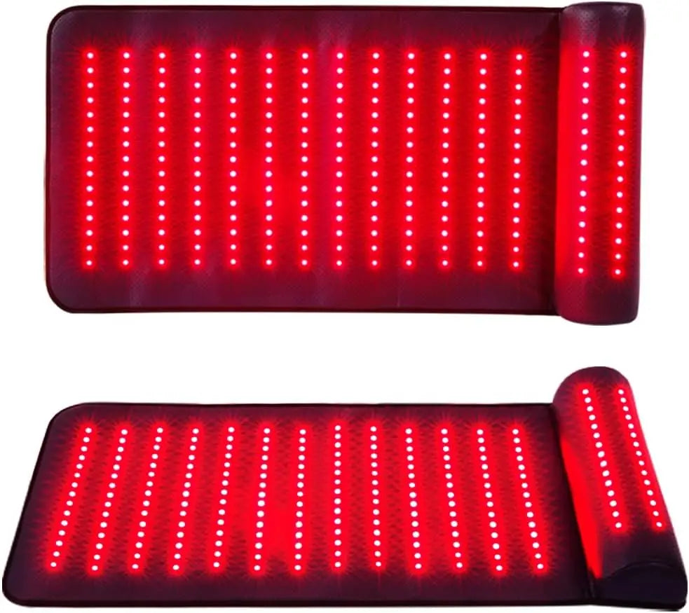 Premium Red Light Therapy Mat with Neck Support – 660nm and 850nm Infrared Full Body LED Pad for Home Spa Use