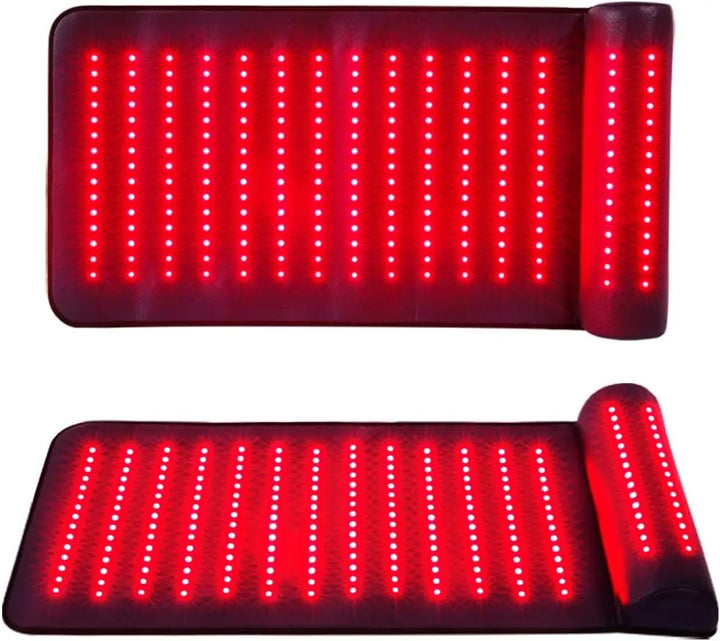 Premium Red Light Therapy Mat with Neck Support – 660nm and 850nm Infrared Full Body LED Pad for Home Spa Use