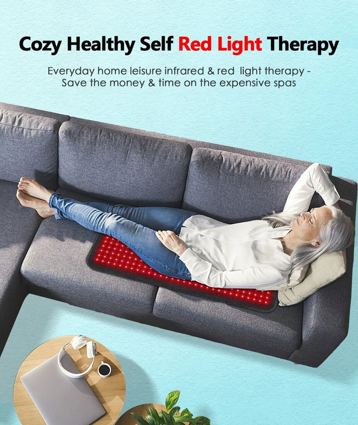 Premium Red Light Therapy Pad – 660nm and 850nm Infrared LED Lumbar Belt for Back Waist and Knee Support