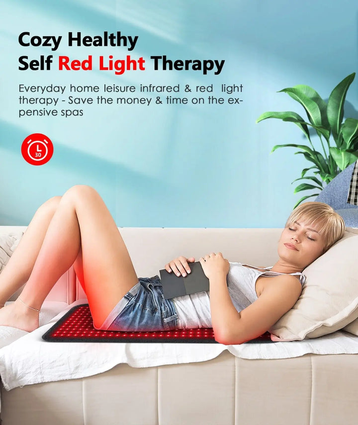 Premium Red Light Therapy Pad – 660nm and 850nm Infrared LED Lumbar Belt for Back Waist and Knee Support