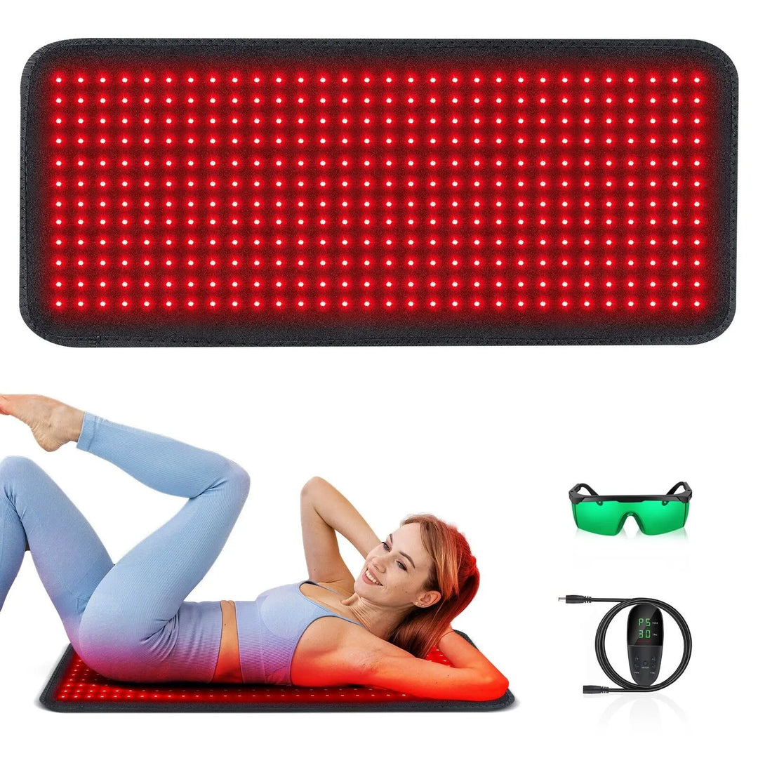 Premium Red Light Therapy Pad – 660nm and 850nm Infrared LED Lumbar Belt for Back Waist and Knee Support