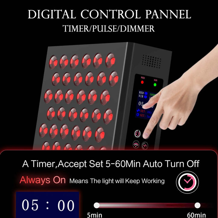 Premium Red Light Therapy Panel – 660nm and 850nm Infrared LED Beauty Lamp for Face and Body Home Use