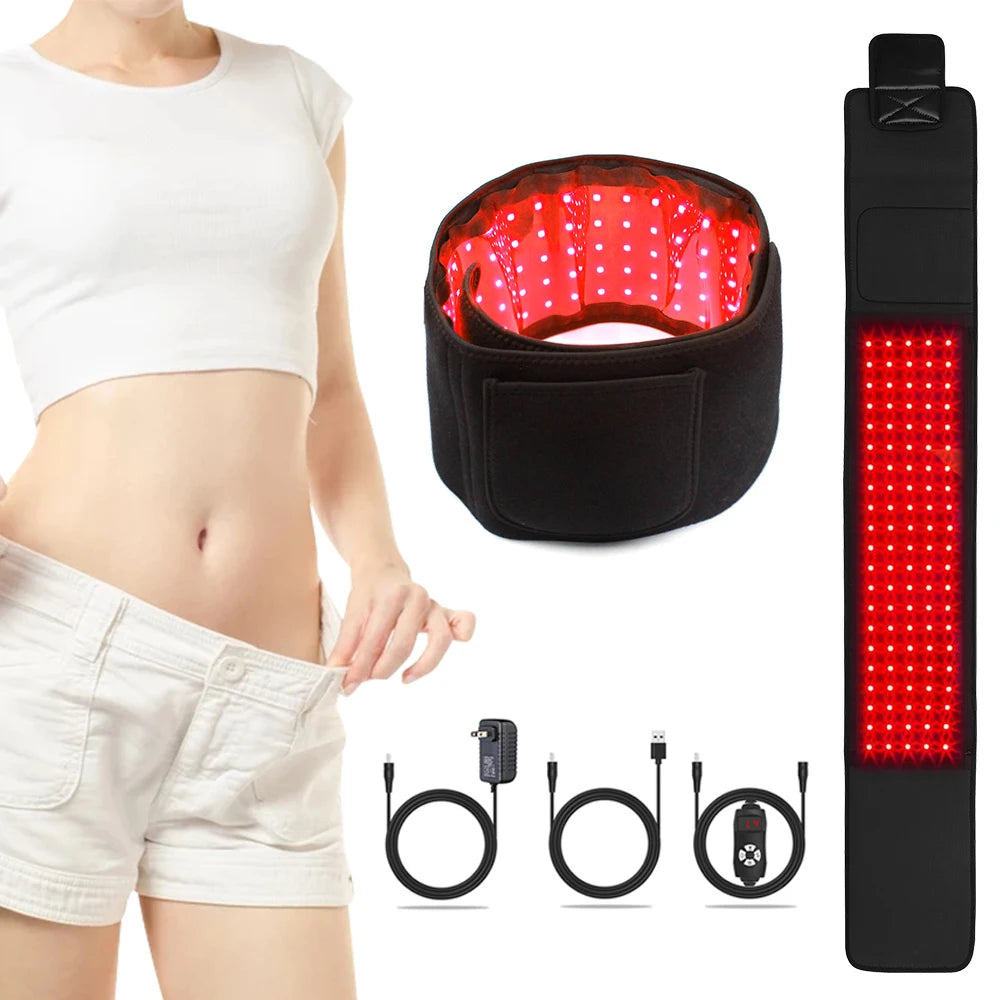 Premium Red & Near-Infrared Light Therapy Belt – 660nm & 850nm LED Wrap with Adjustable Modes, Auto Timer, Flexible Full-Body Design