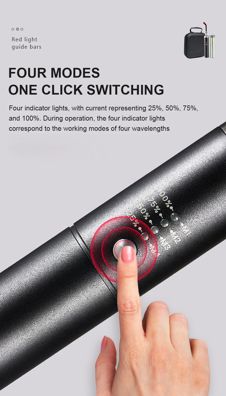 Premium Red and Infrared Light Therapy Wand – Multi Wavelength LED Device for Facial and Body Care