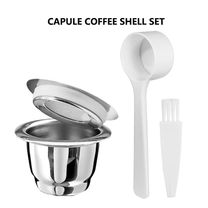 Premium Refillable Stainless Steel Coffee Capsules – Reusable Nespresso® Compatible Coffee Filters with Basket Design, Eco-Friendly Barista Tool