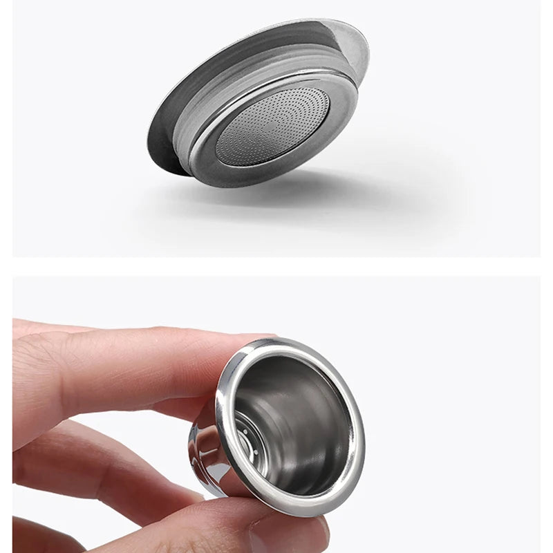 Premium Refillable Stainless Steel Coffee Capsules – Reusable Nespresso® Compatible Coffee Filters with Basket Design, Eco-Friendly Barista Tool