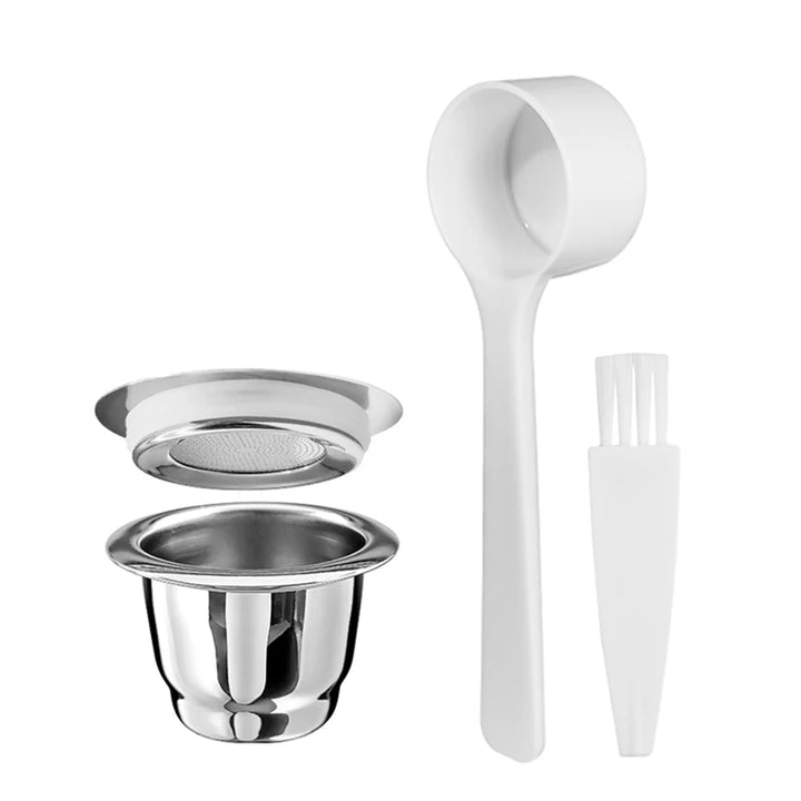 Premium Refillable Stainless Steel Coffee Capsules – Reusable Nespresso® Compatible Coffee Filters with Basket Design, Eco-Friendly Barista Tool